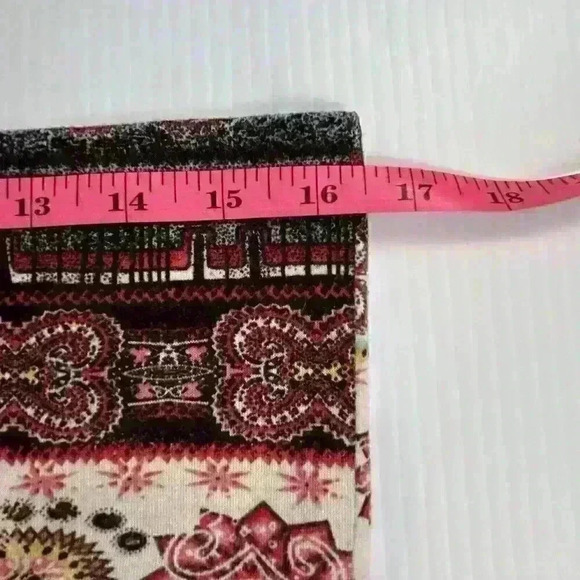 Shosho Womens L/XL Multicolor Boho Maxi Skirt High Waist Soft Stretchy Geometric - Picture 4 of 9